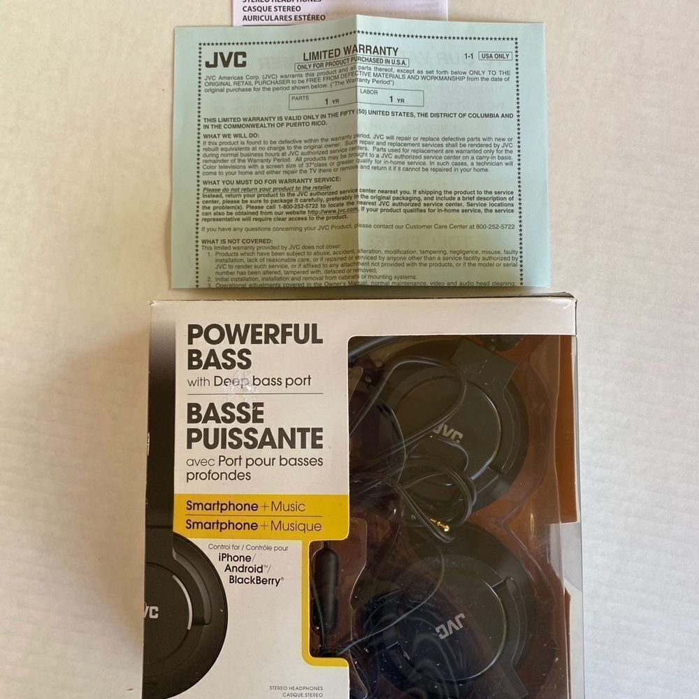 JVC Stereo Headphones New Open‎ Box